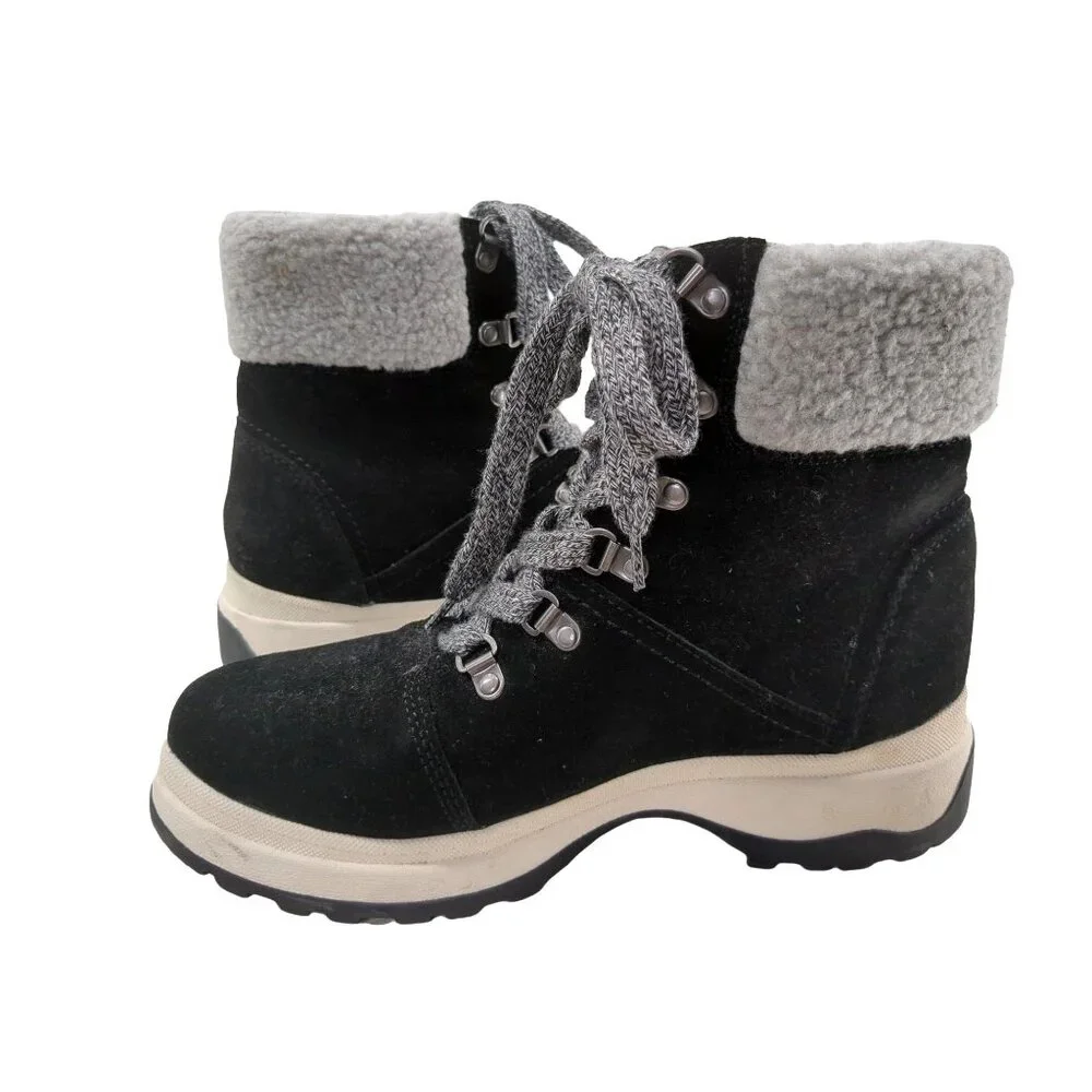White Mountain Winter‎ Boots Women 8 Black Water Resistant Outdoor Leather Bravo